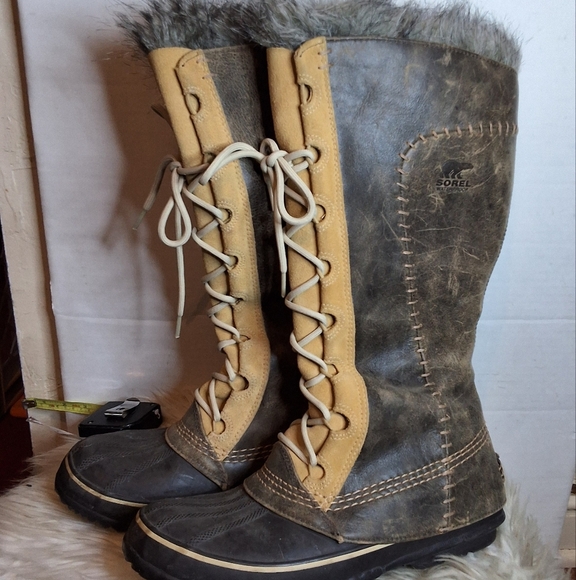 Sorel Cate The Great Faux Fur Kneehigh Waterproof Boots 10 - Picture 1 of 12